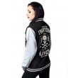 Dragstrip Clothing Womens Retro Baseball Jacket  Thirteen Lives Print